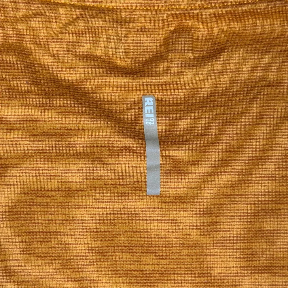 REI Co-op Mens Active T-Shirt Medium Orange Heathered‎ Polyester Performance Tee